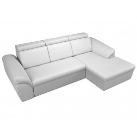 Диван угловой Мисандра правый эко кожа белый