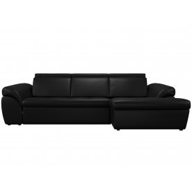 Диван угловой Мисандра правый эко кожа черный