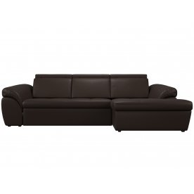 Диван угловой Мисандра правый эко кожа коричневый