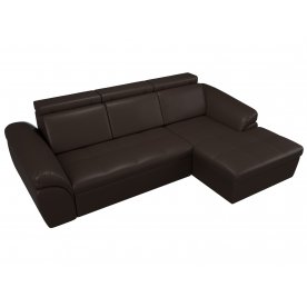 Диван угловой Мисандра правый эко кожа коричневый
