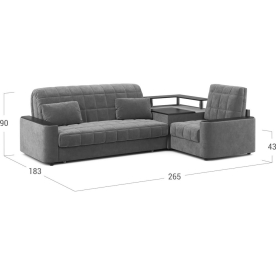 Диван угловой Moon Family №018 / (1)65Лн+Н30С Lux v1+91Пн 004687 правый