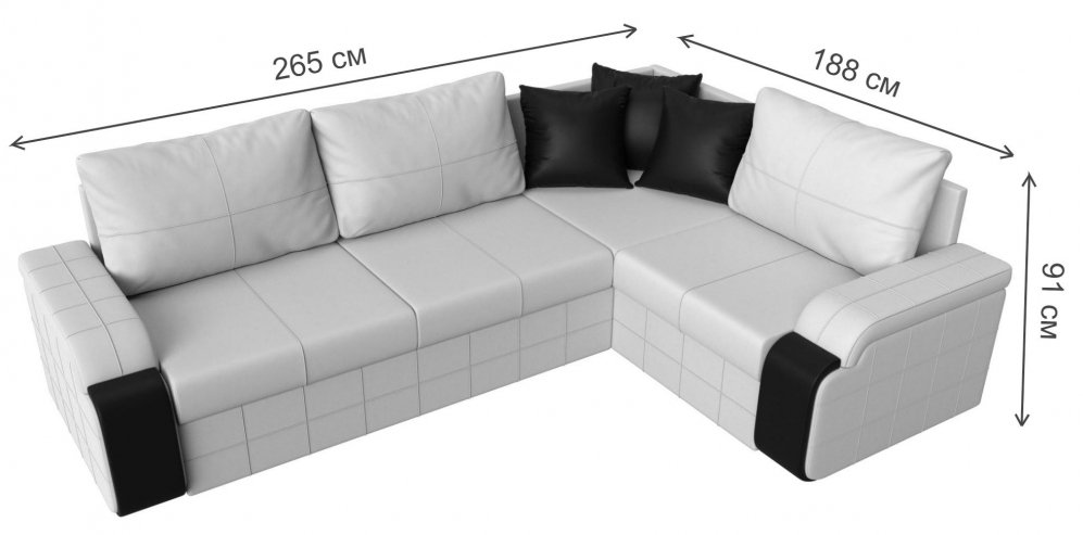 Диван угловой Николь правый микровельвет / экокожа сиреневый / коричневый