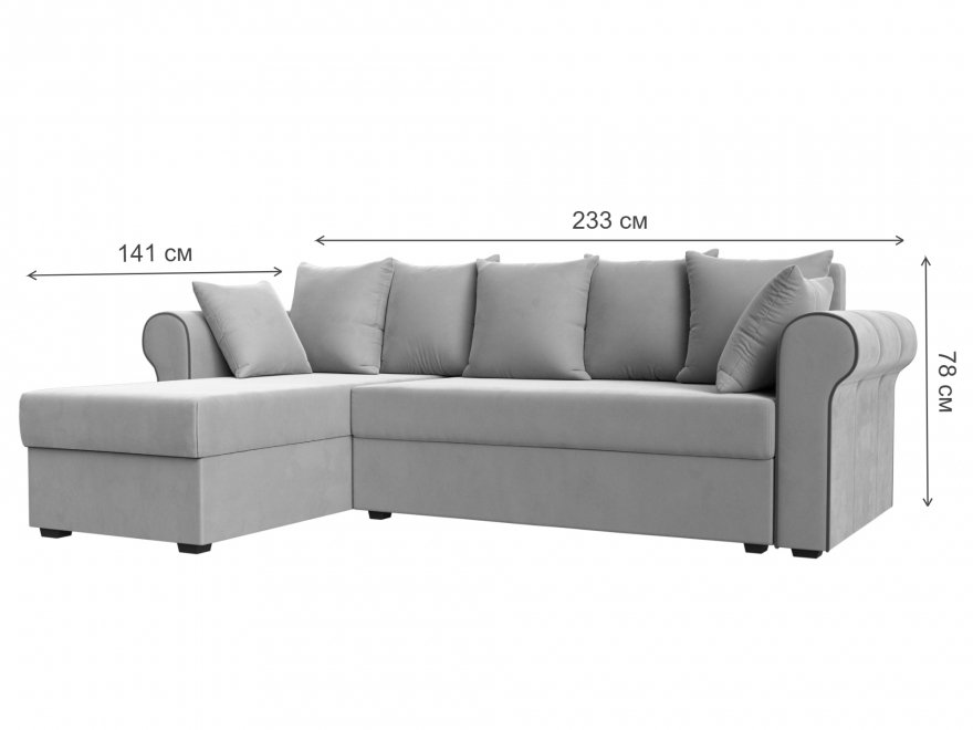 Диван угловой Прайм-Сити левый бежевый микровельвет