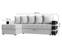 Диван угловой Сорен левый микровельвет фиолетовый / черный