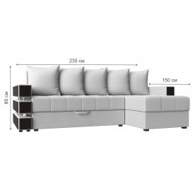 Диван угловой Венеция правый микровельвет