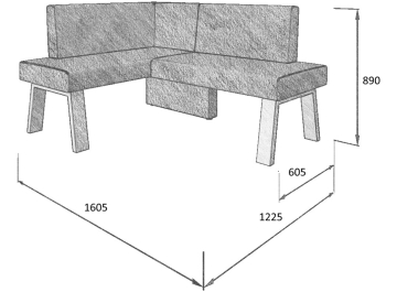 Диван Alto 120-158 L левый