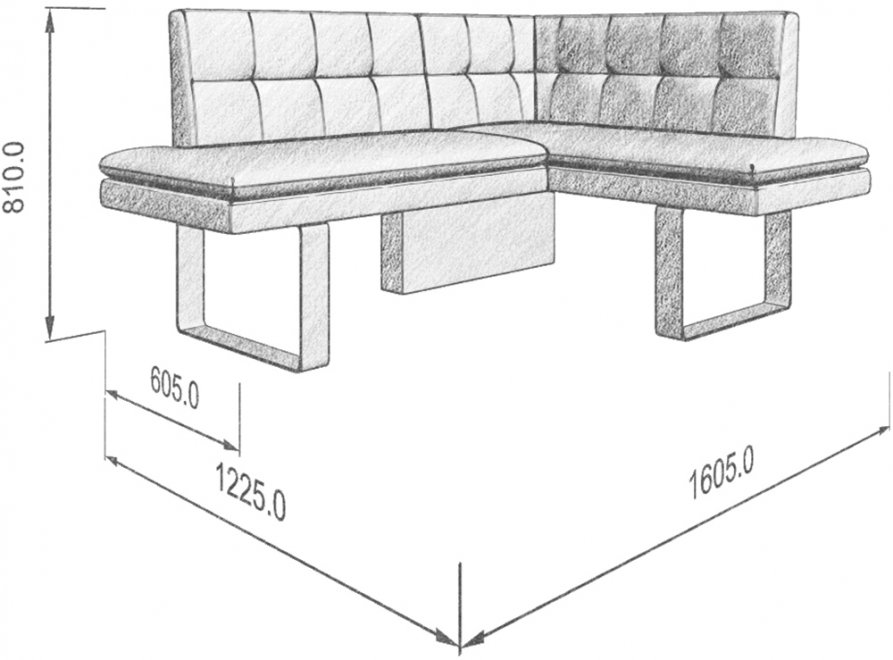 Кухонный уголок Magic 158-120 R правый uno / beige