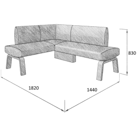 Диван Pride 140-178 L левый