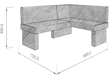 Диван Ratio 158-120 R правый