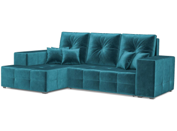 Диван угловой Монреаль  сине-зеленый бархат star velvet 43 black green