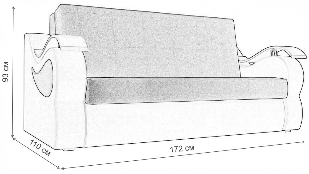 Диван Меркурий 140 коричневый микровельвет / бежевая экокожа