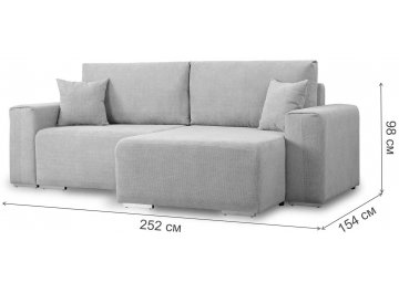 Угловой диван Оксфорд 200х160 с оттоманкой