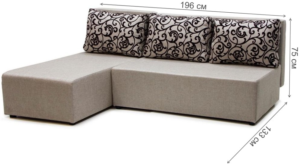 Угловой диван Сеул elegance beige вензеля / sun 02 рогожка бежевый