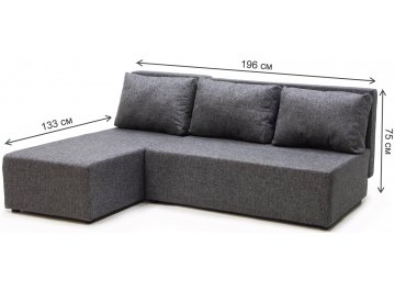Угловой диван Сеул левый рогожка серый