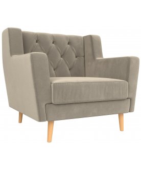 Кресло Брайтон Люкс микровельвет бежевый