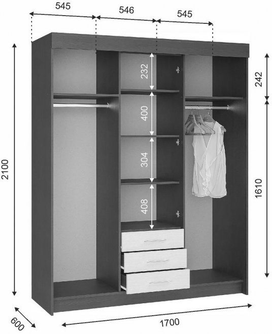 Шкаф-купе Фортуна кашемир