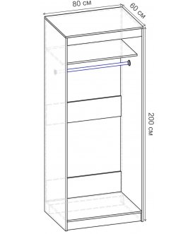 Шкаф-купе Риф 2 ШК.018.800-28 вариант 3
