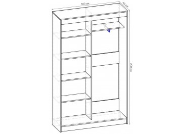 Шкаф-купе Риф 2 ШК.020.1000-30 вариант 5
