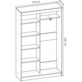 Шкаф-купе Риф 2 ШК.020.1300-25 вариант 6