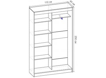 Шкаф-купе Риф 2 ШК.021.1100-24 вариант 5