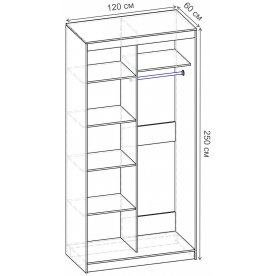 Шкаф-купе Риф 2 ШК.023.1200-23 вариант 4