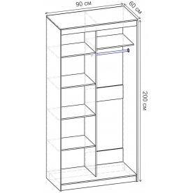 Шкаф-купе Риф 2 ШК.022.900-28 вариант 3