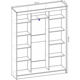 Шкаф-купе Риф 3 ШК.024.1800-01/21 вариант 2