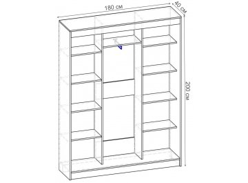 Шкаф-купе Риф 3 ШК.024.1800-01