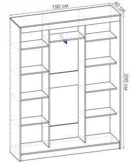 Шкаф-купе Риф 3 ШК.024.1900-01