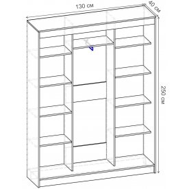 Шкаф-купе Риф 3 ШК.025.1300-01/21 вариант 2