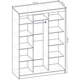 Шкаф-купе Риф 3 ШК.026.1600-01/21 вариант 2