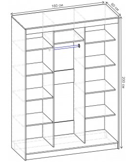 Шкаф-купе Риф 3 ШК.026.1600-01