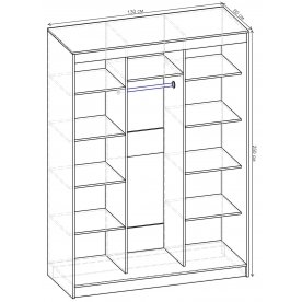 Шкаф-купе Риф 3 ШК.027.1300-01/21 вариант 2