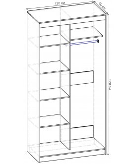 Шкаф-купе Стандарт Комбо 2.1 ШК.006.1200-19