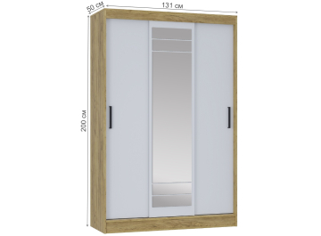 Шкаф-купе Тео ШКК-02 крафт / белый