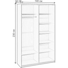 Шкаф-купе Траст СШК 2.140.70-11.11
