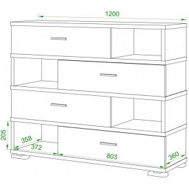 Комод Домино СБ-40/4 ШК-Ч