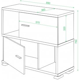 Тумба Домино СБ-30/2 ШК-Ч
