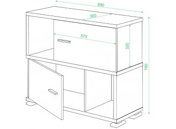 Тумба Домино СБ-30/2 ШК-Ч