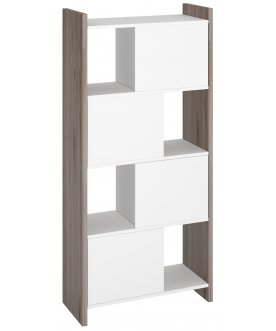 Офисный стеллаж с дверцами 152 см белый