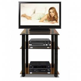 Тумба под телевизор ТВ3-60 чёрный / тонированное стекло