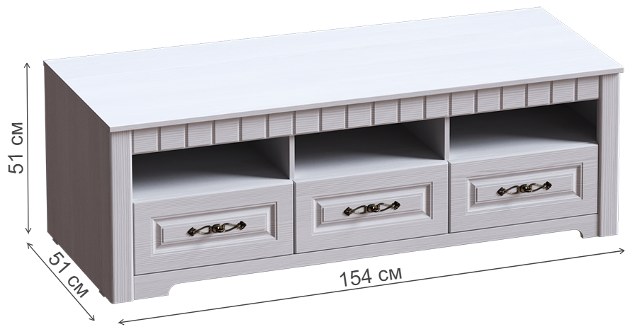 ТВ-тумба Прованс бодега белая / патина премиум