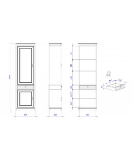 Книжный шкаф Сиенна береза бежевая