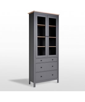 Книжный шкаф Сага 90 серый / ясень