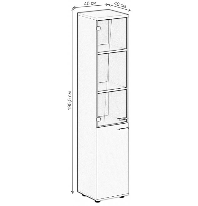 Витрина SG.812 левый дуб темный