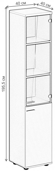 Витрина SG.812 правый белый / дуб светлый