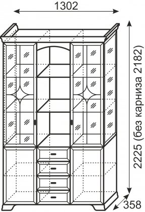Витрина Венеция 30 бодега светлая