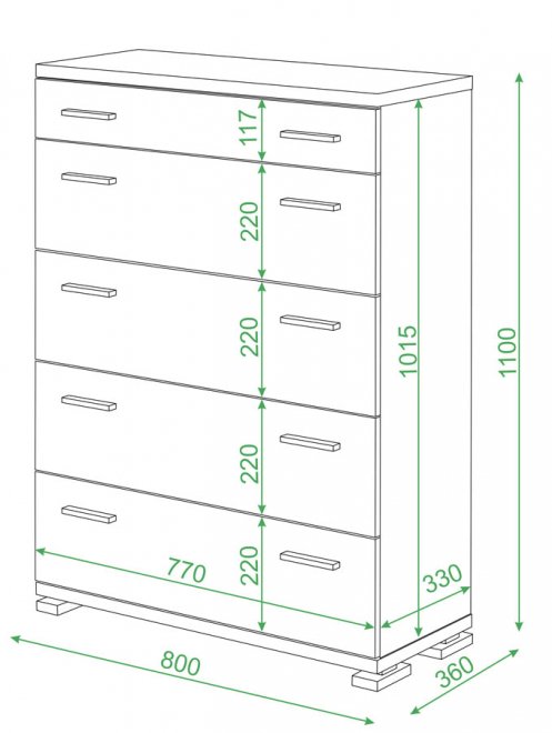 Комод КМ-1 венге / карамель