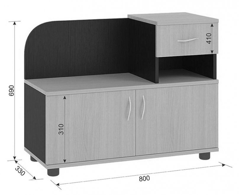 Обувница Аврора дуб млечный / венге