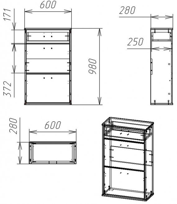 Обувница Мебелайн-14 венге / дуб молочный
